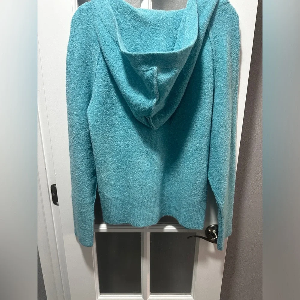 NWOT Fate Blue Button Down Hooded Sweater - Picture 5 of 5